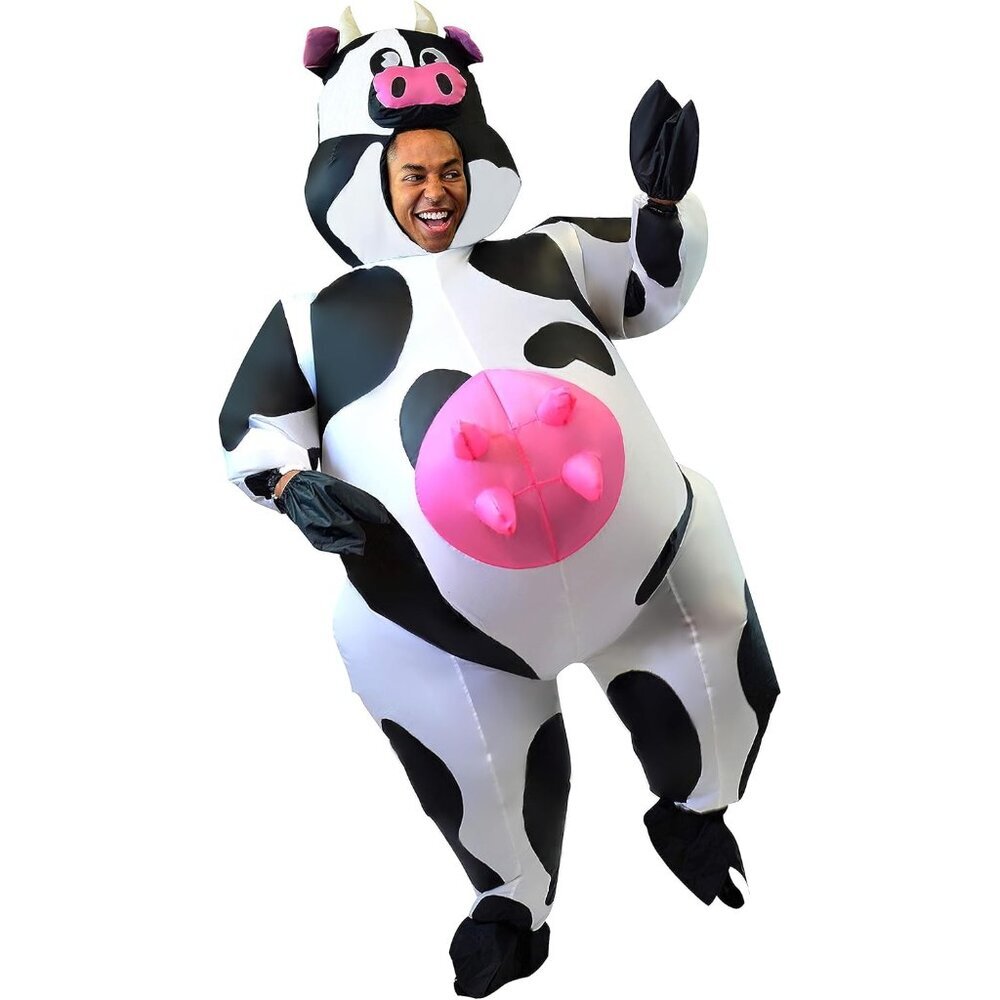 Inflatable Cow Costume Adult, Halloween Blow up Outfit, Cow Inflatable Suit for